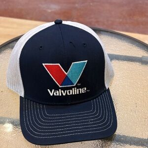 Valvoline Mesh-Back Logo Trucker Hat - Navy, White, Red & Teal